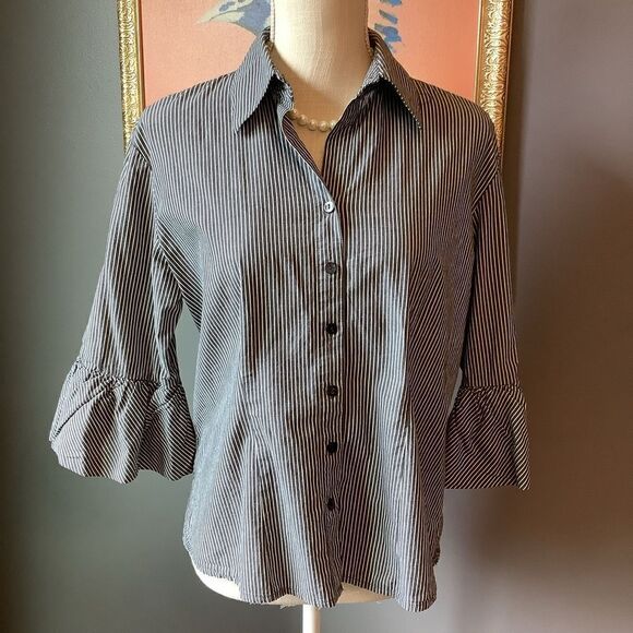 Chicos Striped Button Down Shirt 👔 - Picture 1 of 6